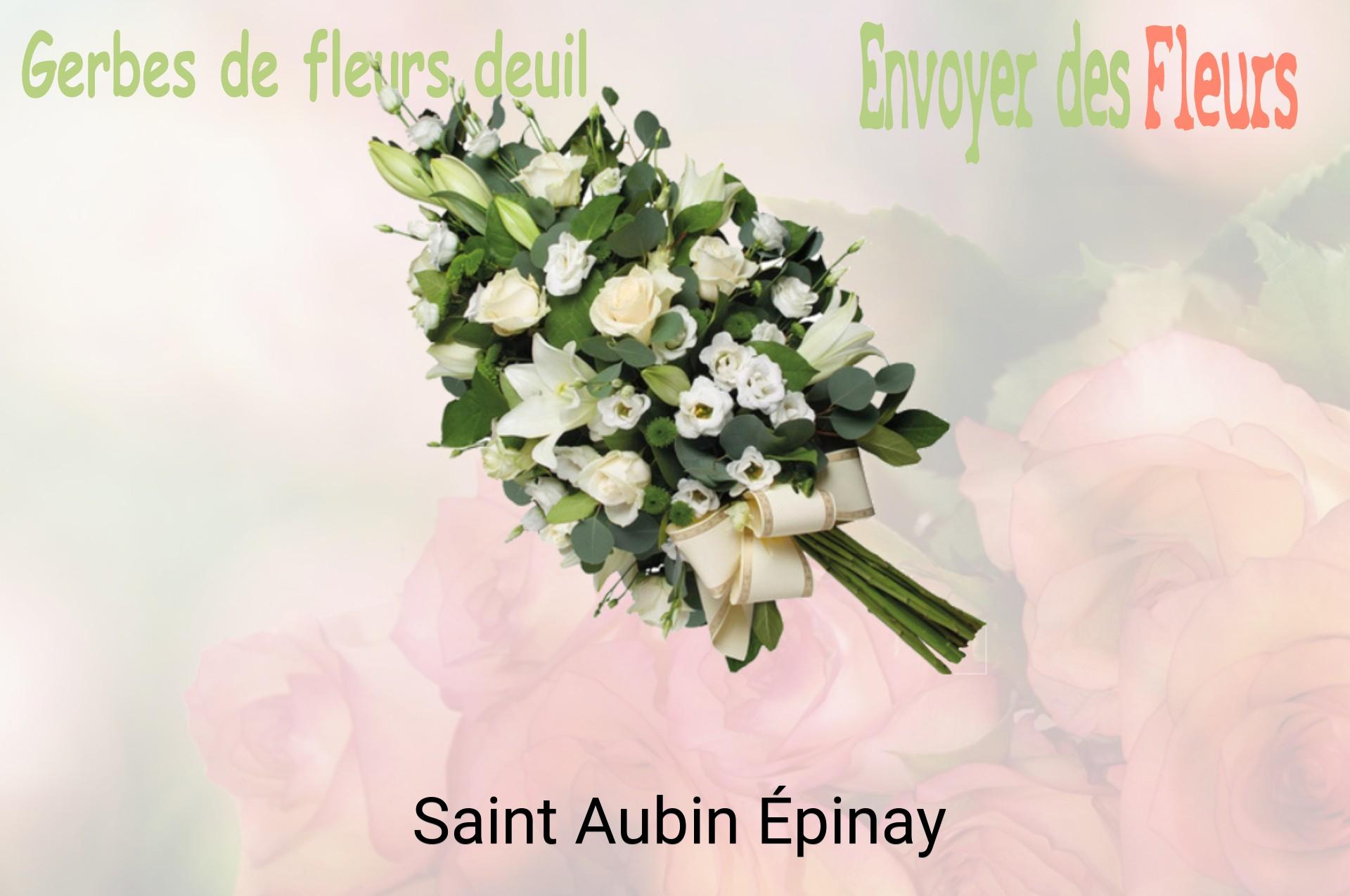 Gerbe de fleurs de deuil livrée à Saint-Aubin-Épinay